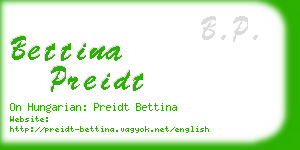 bettina preidt business card